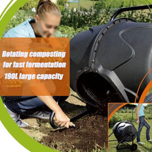 Outdoor Garden Compost Bin, 190L Movable Rotating Compost Barrel, Tumbling Mixer Composter, Easy Assembling, Perfect for Garden Yard Leaves and Kitchen Waste