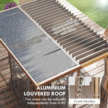 Outsunny 10' x 13' Louvered Pergola Hardtop Gazebo with Adjustable Aluminum Roof, Natural Wood