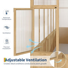 8X12 FT Heavy Duty Wooden Greenhouse for Outdoor - Walk-in Green House Kit with 6mm Polycarbonate, Ventilated Window & Lockable Door for Backyard, Patio, Lawn