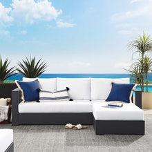 Modway Tahoe Modular Aluminum 2-Piece Outdoor Patio Furniture Gray White, Right-Facing Sectional Sofa Set with Weather-Resistant Cushions, Ideal for Deck, Backyard, Poolside