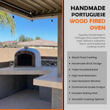 Authentic Pizza Ovens Ventura Sierra Premium Wood-Fired Outdoor Pizza Oven, Handmade in Portugal, Triple-Insulated Brick Oven, Rotisserie-Capable, Dutch Door, Thermometer & Baking Dish Included
