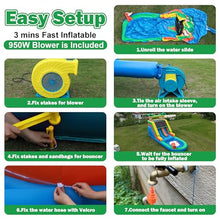 HXDOGSP Inflatable Water Slide Commercial Grade: Water Bounce House for Adults and Teenagers - Big Pool, Premium PVC, Wet & Dry, Blower Included - for Backyard Outdoor Birthday Party, Cocoanut Style