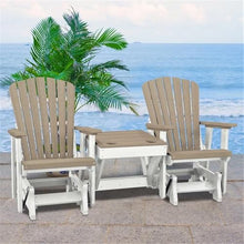American Furniture Classics 515WWWT-K Double Glider w/Table, Weatherwood and White