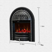 French Luxury Cast Iron Fireplace With Simulation Flame For Living Room Heating - Arc Furnace Core A(Black)