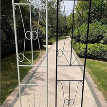 Rose Arch Arbors Durable Metal Trellis Plants Support For Outdoor Garden Pergola Climbing Plants Wedding Arch With Base Black/White, 2.6 x 2.4 x 0.4 M, Friendly32