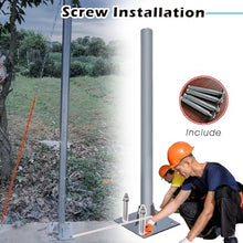 WLCGYD Heavy Duty Shade Sail Poles, Sign Posts Metal with Square Babse for Patio Deck Playground Backyard, Slow Paddle Reflective Stop Slow Sign Pillar(50mm/2in,2.5m/8.2ft)