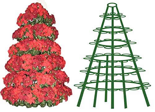 Creative Displays Full Round Poinsettia Tree Rack Display 106FB - Freestanding Vertical Garden Frame | Great for Poinsettias, Flowers, Potted Plants, Succulents, and More (6.5 Ft)