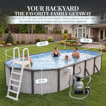Blue Wave Sevilla 15x30-ft Oval 52-in Deep Hard Sided Steel Wall Above Ground Pool with 6-in Steel Top Seats, Dual-Speed Sand Filter System, Ladder, Skimmer & Liner – 9,900 Gallon Cap for Family Use