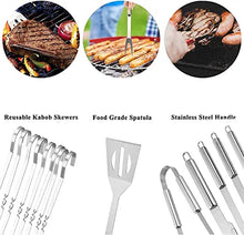20 PCS BBQ Grill Accessories Tools Set,Stainless Steel Grilling Tools,Barbeque Grill Accessories for Outdoor with Thermometer Storage Bag,for Picnic Bonfire,Backyards Garden Easy to Carry