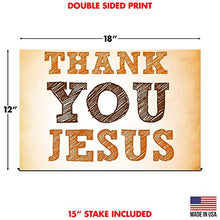 Yard Sign Thank You Jesus Winter Holiday Decoration Lawn Signage 18" x 12" with Heavy Duty Stake