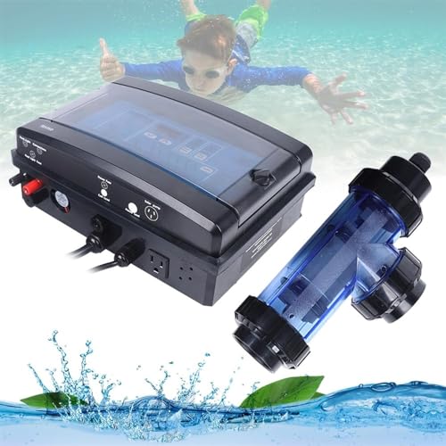 QIUFANGM Pool Saltwater Chlorinator, 15/20/30/50 g/h Automatic Cleaning Salt Water Chlorine Generator System, 10-40℃ Temperature Protection,50g/h(20g/h)