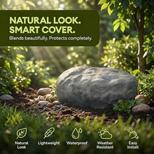 Artificial Rock Cover – Weather-Resistant Fiberglass Garden Landscape Utility Concealer Slate Gray Finish for Pumps, & Irrigation Systems, Sheredian