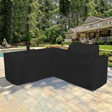 Covers & all Outdoor Kitchen Island Cover, Customize Left Right & Straight Shapes,12 Oz Waterproof UV & Weather Resistant Patio BBQ Grill Island protector with Handles Air Vents (Black)