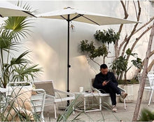 EUQKKWLOY Outdoor Rectangular Patio Umbrella, Beach Canopy, Half Parasol, Garden Shade, UV Protection, Lightweight, No Base Required, White 250x130cm