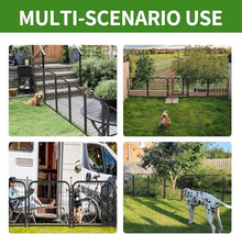 Dogelsy Decorative Garden Metal Fence 54ft (L)×40in (H) with 21 Panels 3 Gate Outdoor, No Dig Rustproof Wire, Animal Barrier Fencing for Outdoor Yard Patio Flower Bed,（Black-Silver）