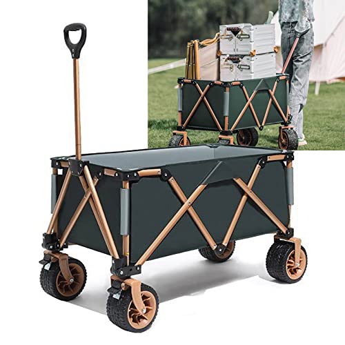 Outdoor Garden Cart Foldable Wagon, Portable 150L Large Capacity Beach Wagon with 20cm Widened Detachable Off-Road Wheels, 150KG Heavy Duty Utility Collapsible Wagon,A