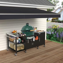GDLF Outdoor Grill Table for XL Big Green Egg, Metal Grill Cart