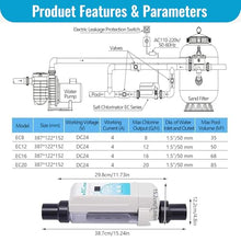 Ofyphth Salt Chlorinator, Swimming Pool Chlorinator, Chlorine Generator, Adjustable Output (Ec Pro 8), Water Treatment for Swimming Pools. EC16