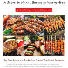 Commercial Barbecue Grill, Smokeless Portable Electric BBQ Grill for Indoor Cooking with Water Drip Tray & Temperature Control, Safe Kebab Grill for 3-5 people