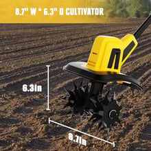 20V Electric Small Rotavator, Cordless Tiller Cultivator, with 2000mAh Rechargeable Battery, 22cm Working Width, 16cm Working Depth, for Garden, Vegetable Plots