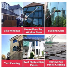 NYMFEA Solar Panel Cleaning Brush and Pole,Photovoltaic Panel Cleaning Trucks Windows Water Fed Extendable Brush Roof Cleaning Tools Conservatory roof Cleaner,7.2m/24ft