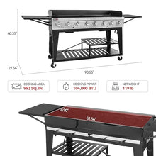 Royal Gourmet 8-Burner Gas Grill, 104,000 BTUs Liquid Propane Grill