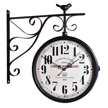 J3DFGFLR Outdoors Vintage Double Sided Wall Clock Vintage Industrial Wall Clock for Outdoor Decorative Wall Art Antique Decor Wall Office Wall Clock Decorative Wall Clocks