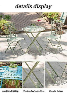 JIQHOHX Bistro Sets for 2 for Garden Folding Patio Yard Dining Furniture Folding |Rust Proof WeatherproofGarden Backyard Balcony Pub Table (White)