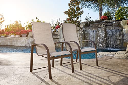 Winston Seagrove II Ultra High Back Patio Dining Chairs Set of 2 Sunbrella Pueblo Dune Fabric