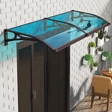 COSMETIZE Outdoor Polycarbonate Cover,Window Door Awning Canopy,Front Door Outdoor Patio Awning Canopy,Black Aluminium Frame,Uv Rain Snow Sunlight Protection Modern Door Canopy (32"x142")