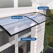 GJMDCMA Polycarbonate Door Canopy 120x300 cm UV Protection Champagne Color WeatherResistant Outdoor Entry Cover Porch Roof Size 150x400 cm Durable Awning for Entryway