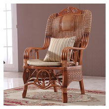 YUXING1205 Wicker Chairs Vintage Rattan Lounge Chair, Patio Armchair, Outdoor Rattan Chairs, Rattan Chair for Bedroom, Living Room, Reading Room, Kitchen Rattan Chair(Yellow)
