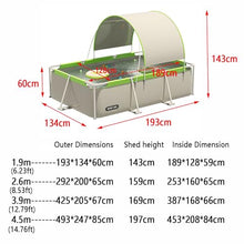 Metal Frame Swimming Pool Summer Rectangular Above Ground Pools Folding Pool with Shed Roof Outdoor Lounge Pool for Adults (2.6m)