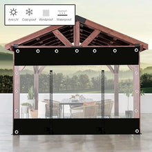 Outdoor Curtains Transparent Waterproof Tarpaulin Side Panels Clear PVC Tarp Curtains with Zip Pergola Gazebo Side Curtains Patio Porch Garage Tarpaulin Canopy