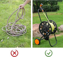 Portable Hose Pipe Reel,Garden Hose Reel Cart, Hose Reel Cart with Hose and Wheels, Durable Powder Coat Finish, Yard Water Planting Outdoor Garden Lawn Water Truck H,One Color-50M Hose