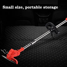 Cordless String Trimmer Small Household Lawn Mower Electric Grass Cutter Retractable Rod Equipped with Lithium Battery Charger for Lawn Yard Garden Shrub Trimming and Pruning (24TV/8000mAh Battery*1)