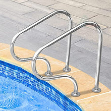 MSHOSAC Swimming Pool Safety Hand Rail Stainless Steel Swimming Pool Handrails, Pool Rail Pool Railing, Swimming Pools Hand Grab Rail with Base - Rust Proof