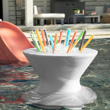 Ledge Lounger - Signature Tall Ice Bin Side Table with Umbrella Hole - Table Only, No Lid - All Weather, Outdoor Ice Chest Cooler Side Table - Water Depths 0-15” - for Pool, Sundeck, Patio