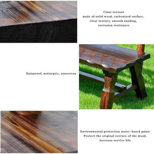 ERoomQ Outdoor GThe Bench,47in Park GThe Bench Wood Retro Solid Wood Seat, Courtyard 2-3 Seat Weatherproof Porch Chair Bench, Outdoor Table and Chair Set (1 Table and 1 Chair)