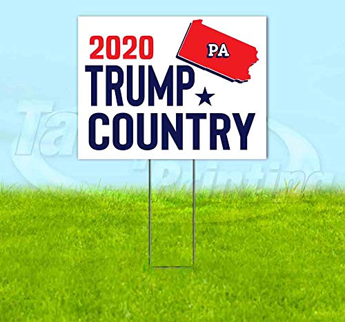 Pennsylvania for Trump Flag (18" X 24") Yard Sign, Quantity Discounts, Multi-Packs, Includes Metal Step Stake, Bandit, Bandit Sign
