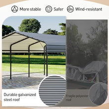 COSIEST 10'x20' Heavy Duty Metal Carport with Galvanized Steel Roof Gray