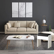 RFSHAOP Ottoman Foot Stool Linen Shoe Change Stool Small Footstool Square Foot Stools Rest Stool Footstools for Living Room Ottomans for The Bedroom Outdoor Ottomans, Grey B-44.5X33X36CM