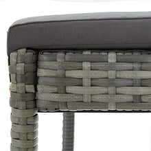 Molumvel 5 Piece Patio Bar Set with Cushions, Outdoor Poly Rattan Bar Table and 4 Stools, Garden Furniture Set, Gray