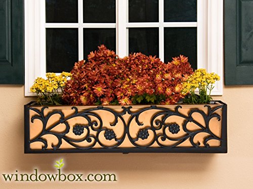 Windowbox 72in. French Quarter Aluminum Window Box Cage Black