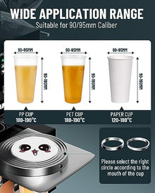WantJoin Full Automatic Cup Sealing Machine 90/95mm Digital LCD Black