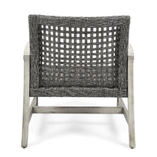 Great Deal Furniture GDFStudio Outdoor Wood and Wicker Club Chairs Set of 4 Gray Finish Mixed Black