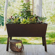 Polymer Outdoor Products Raised Garden Bed, 19.5" L x 44.5" W x 29.75" H Bundled with 3 Pack Miracle-Gro Potting Mix for Plants, Flowers, and Vegetables