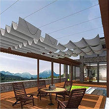 A1DFDFGOQSFG Extendable Shade Cover Slide Wire Wave Shade Sail Breathable Fabric Garden Patio Pergola Replacement Cover U Shape Sunscreen (Color : Gray Size : 0.7x8m) (Gray 0.8x8m)