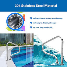 MSHOSAC Pool Handrail Pool Handrails 304 Stainless Steel Swimming Pool Handrail, Pool Hand Rail for Inground Pools and Spa, 3-Bend Pool Stair Railing, Silver (Thick 1mm)