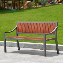 Outdoor Park Patio Seat, 3-Seater Garden Bench with Armrest, Hardwood Seats and Backrest, for Patio, Porch, Pool, Balcony, Yard Furniture for Outdoor Use (150 x 58 x 8 cm)
